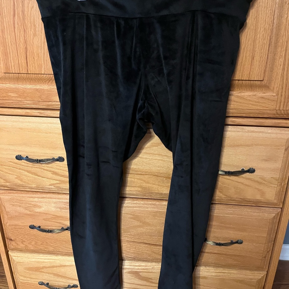 Lane Bryant Black Velvety Leggings